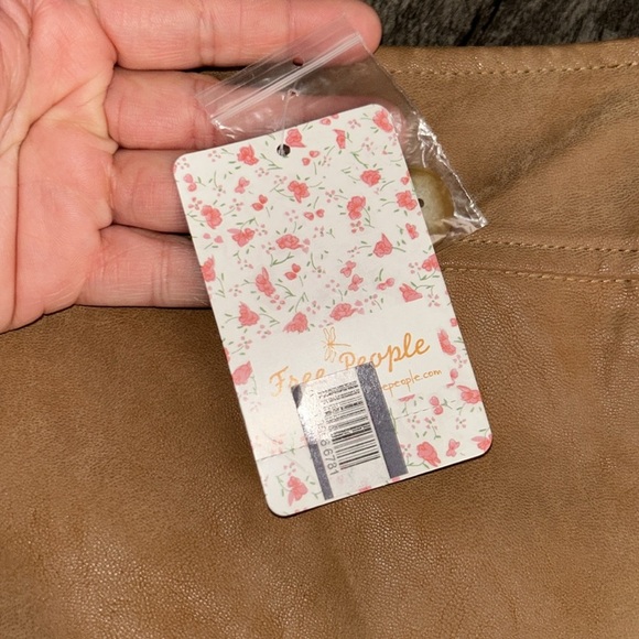 NWT Free People Skirt Camel Tan Faux Suede Ari Wrap Mini Buckle Vegan Boho 12 - Picture 4 of 12